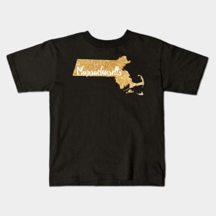 Gold Massachusetts Kids T-Shirt